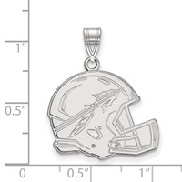 Sterling Silver Rhodium-plated LogoArt Florida State University Arrow Large Football Helmet Pendant view 2