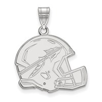 Sterling Silver Rhodium-plated LogoArt Florida State University Arrow Large Football Helmet Pendant view 1