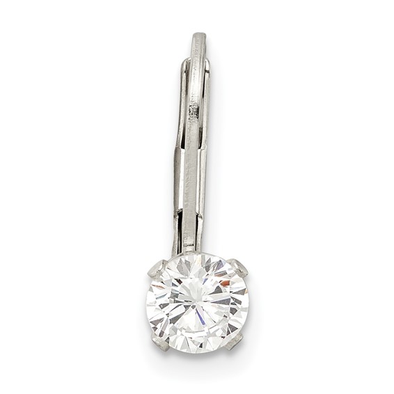 Sterling Silver 5.0 CZ Leverback Single Earring