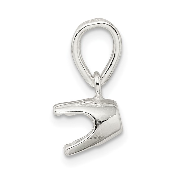 Sterling Silver Round 4-Prong 8.0mm Closed Back Loose Bail Pendant Setting