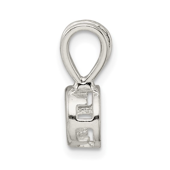 Sterling Silver Round 8.0mm Back Set Fixed Bail Pendant Setting