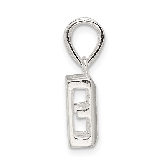 Sterling Silver Emerald 7 x 5mm Back Set Loose Bail Pendant Setting