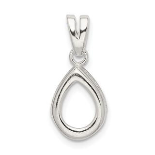 Sterling Silver Pear 6 x 4mm Loose Bail Pendant Setting