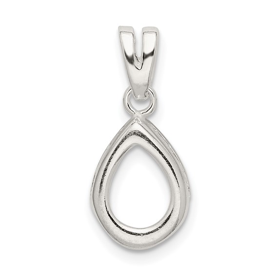 Sterling Silver Pear 6 x 4mm Loose Bail Pendant Setting