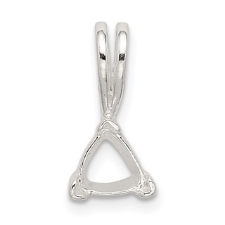Sterling Silver Trillion 7.0mm V-End Fixed Bail Pendant Setting