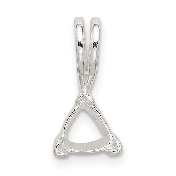 Sterling Silver Trillion 7.0mm V-End Fixed Bail Pendant Setting