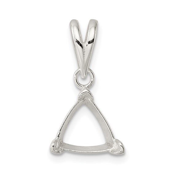 Sterling Silver Trillion 8.0mm V-End Loose Bail Pendant Setting