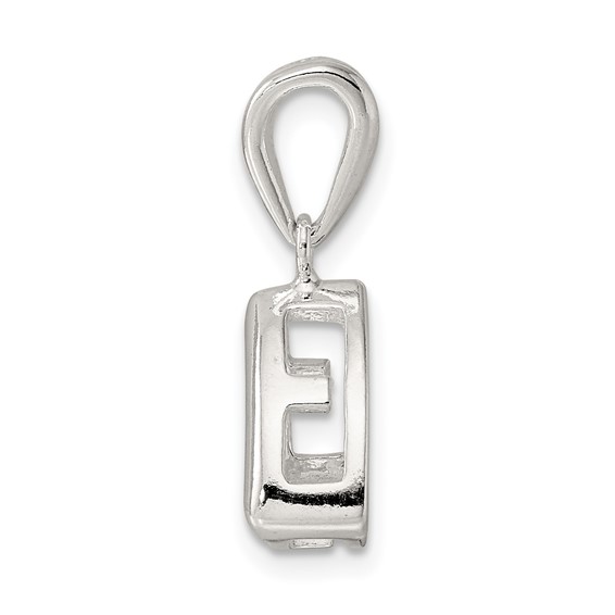 Sterling Silver Trillion 8.0mm Back Set Loose Bail Pendant