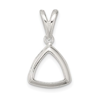 Sterling Silver Trillion 8.0mm Back Set Loose Bail Pendant