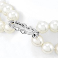 Sterling Silver Rhodium-plated Polished 27.75 X 19.75mm CZ Pearl Shortener view 4