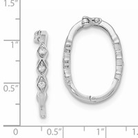 Sterling Silver Rhodium-plated Polished 27.75 X 19.75mm CZ Pearl Shortener view 5