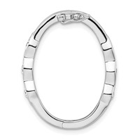 Sterling Silver Rhodium-plated Polished 27.75 X 19.75mm CZ Pearl Shortener view 1