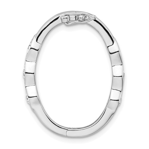 Sterling Silver Rhodium-plated Polished 27.75 X 19.75mm CZ Pearl Shortener