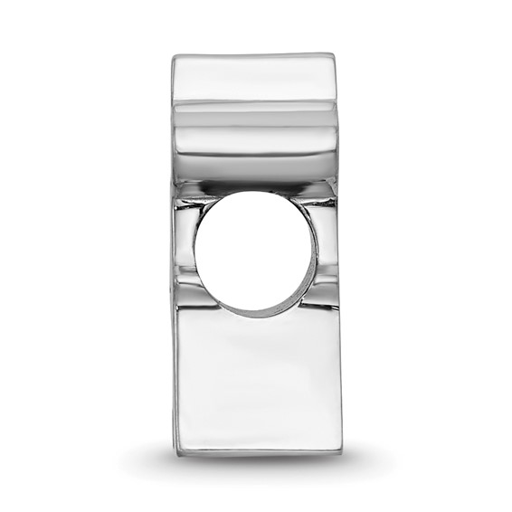 Sterling Silver Rhodium Plated Major League Baseball LogoArt Los Angeles Angels Enameled Bead