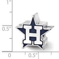 Sterling Silver Rhodium Plated Major League Baseball LogoArt Houston Astros Enamel Bead view 3