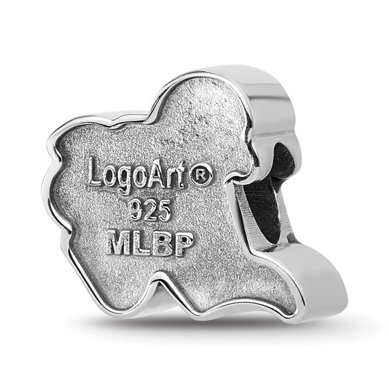 Sterling Silver Rhodium Plated Major League Baseball LogoArt Oakland Athletics Enameled Bead