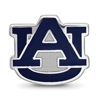 Sterling Silver Rhodium-plated LogoArt Auburn University A-u Enameled Logo Bead view 4