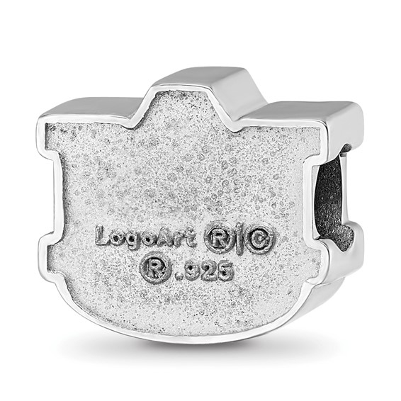 Sterling Silver Rhodium-plated LogoArt Auburn University A-U Enameled Logo Bead