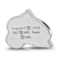 Sterling Silver Rhodium-plated Nhl LogoArt Colorado Avalanche Letter a Enameled Bead view 4