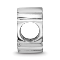 Sterling Silver Rhodium-plated Nhl LogoArt Chicago Blackhawks Enameled Logo Bead view 2