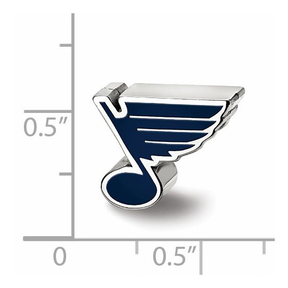 Sterling Silver NHL LogoArt St. Louis Blues Enameled Logo Bead