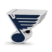 Sterling Silver Nhl LogoArt St. Louis Blues Enameled Logo Bead view 1