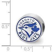 SS Rh-p Major League Baseball LogoArt Toronto Blue Jays Enameled Bead view 3