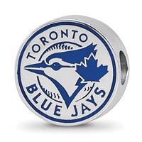 SS Rh-p Major League Baseball LogoArt Toronto Blue Jays Enameled Bead view 1