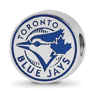 SS/Rh-p Major League Baseball LogoArt Toronto Blue Jays Enameled Bead