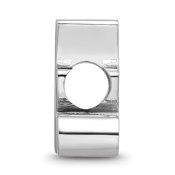 Sterling Silver Rhodium Plated Major League Baseball LogoArt Atlanta Braves Enameled Bead