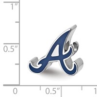 Sterling Silver Rhodium Plated Major League Baseball LogoArt Atlanta Braves Enameled Bead view 3