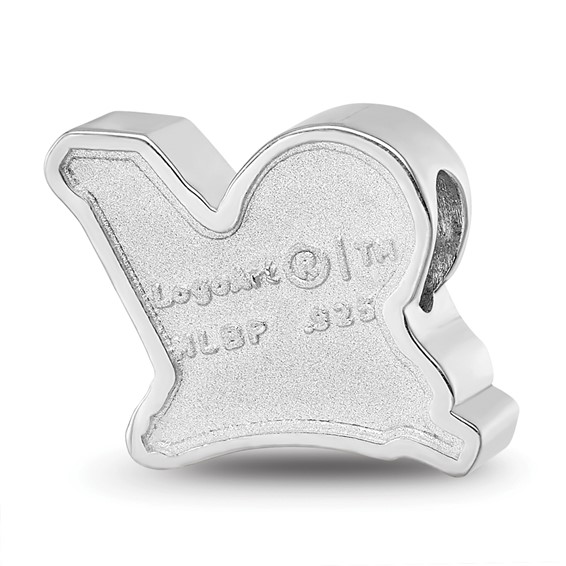 Sterling Silver Rhodium Plated Major League Baseball LogoArt Milwaukee Brewers Enameled Bead