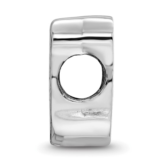 Sterling Silver Rhodium-plated LogoArt Butler University Bulldog Enameled Bead