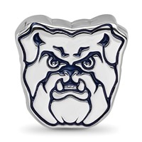 Sterling Silver Rhodium-plated LogoArt Butler University Bulldog Enameled Bead view 4