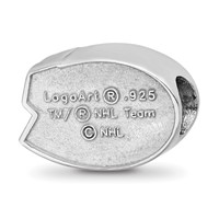 Sterling Silver Rhodium-plated Nhl LogoArt Montreal Canadiens Enameled Bead view 5