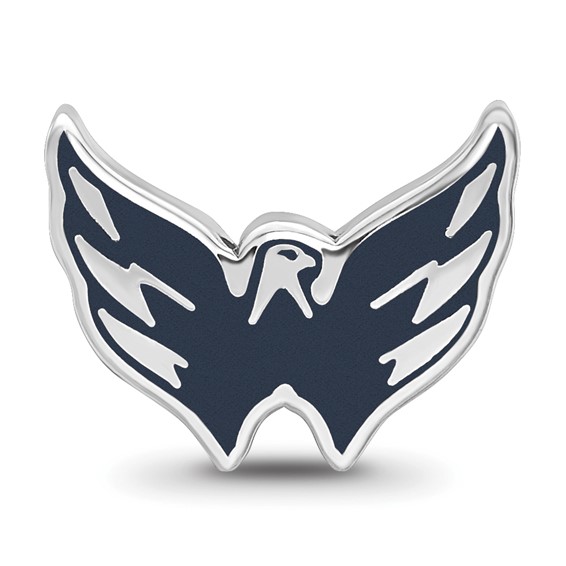 Sterling Silver NHL LogoArt Washington Capitals Enameled Logo Bead