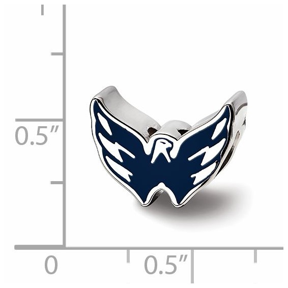 Sterling Silver NHL LogoArt Washington Capitals Enameled Logo Bead