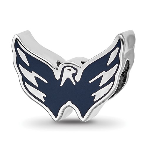 Sterling Silver Nhl LogoArt Washington Capitals Enameled Logo Bead