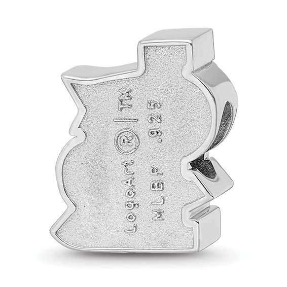 Sterling Silver Rhodium Plated Major League Baseball LogoArt St. Louis Cardinals Enamel Bead