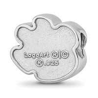 Sterling Silver Rhodium-plated LogoArt Clemson University Tiger Paw Enameled Logo Bead view 5