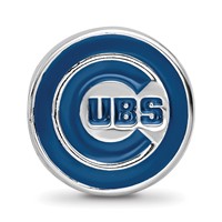 Sterling Silver Rhodium Plated Major League Baseball LogoArt Chicago Cubs Enameled Bead view 4