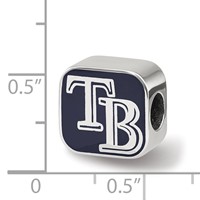 SS Rh-p Major League Baseball LogoArt Tampa Bay Rays Enameled Bead view 3