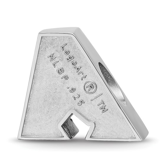 Sterling Silver Rhodium Plated Major League Baseball LogoArt Arizona Diamondbacks Enamel Bead