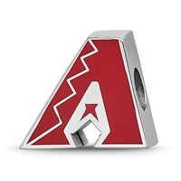 Sterling Silver Rhodium Plated Major League Baseball LogoArt Arizona Diamondbacks Enamel Bead view 1
