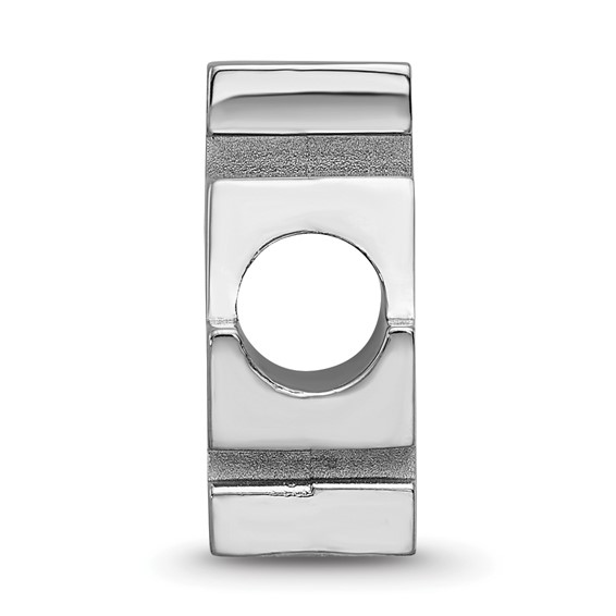 Sterling Silver Rhodium Plated Major League Baseball LogoArt Los Angeles Dodgers Enamel Bead