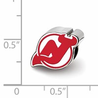Sterling Silver Nhl LogoArt New Jersey Devils Enameled Logo Bead view 3