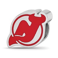 Sterling Silver Nhl LogoArt New Jersey Devils Enameled Logo Bead view 1