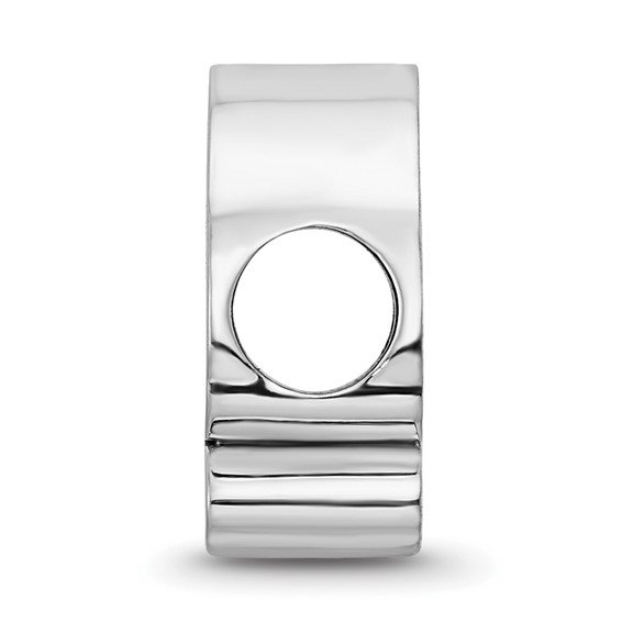 Sterling Silver Rhodium-plated LogoArt East Carolina University Pirate Enameled Bead