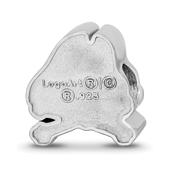 Sterling Silver Rhodium-plated LogoArt East Carolina University Pirate Enameled Bead