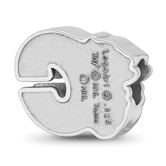 Sterling Silver NHL LogoArt Calgary Flames Letter C Enameled Bead